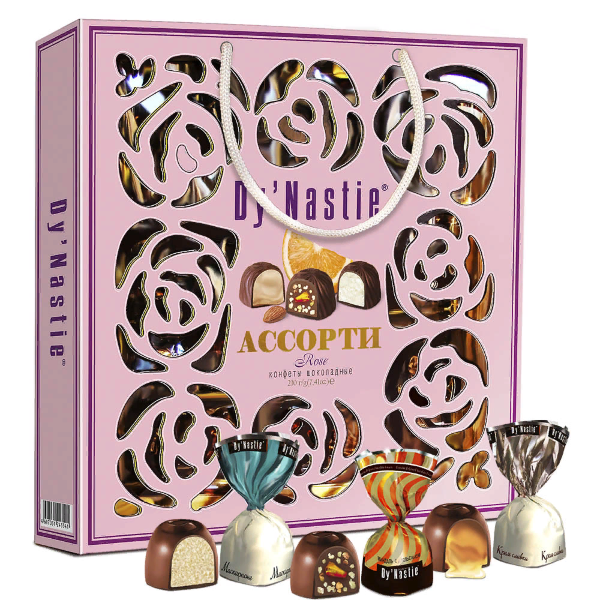 №3 Династия Сумка 170г Конфеты "Ассорти ROSE"    в Южно-Сахалинске