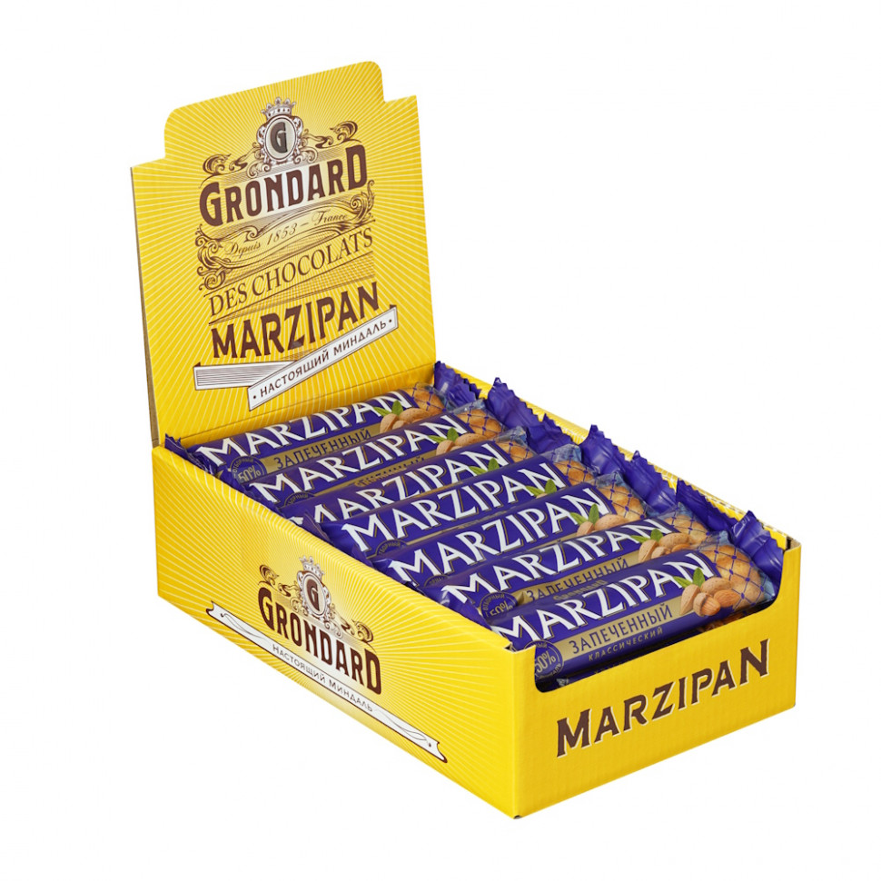  TM Grondard   (11161) Батончики НЕглазированные Марципановые Запечённые, (28шт по 40г)    в Южно-Сахалинске
