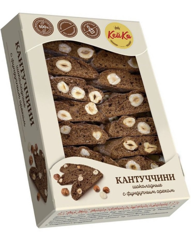  Кей Ко Кантуччини шоколадные с фундучным орехом, 200г  в Южно-Сахалинске