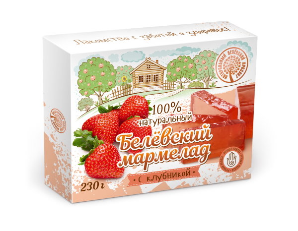 №2 Мармелад белевский "Клубника" 230г в Южно-Сахалинске