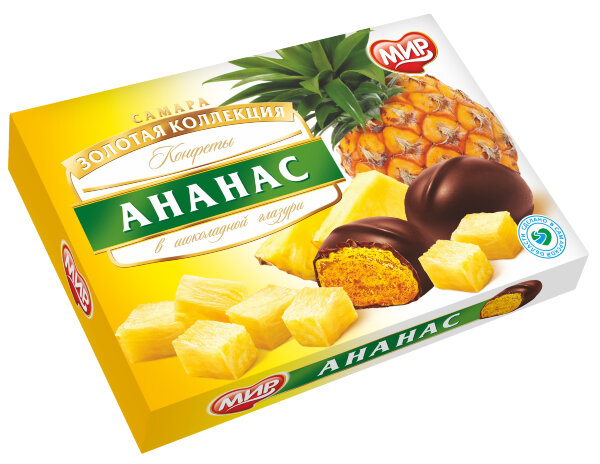№2 КФ МИР Ананас в шоколадной глазури 160г в Южно-Сахалинске