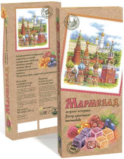 №2 Сладарт Мармелад Ассорти ягодное в сахарной пудре, 200г    в Южно-Сахалинске